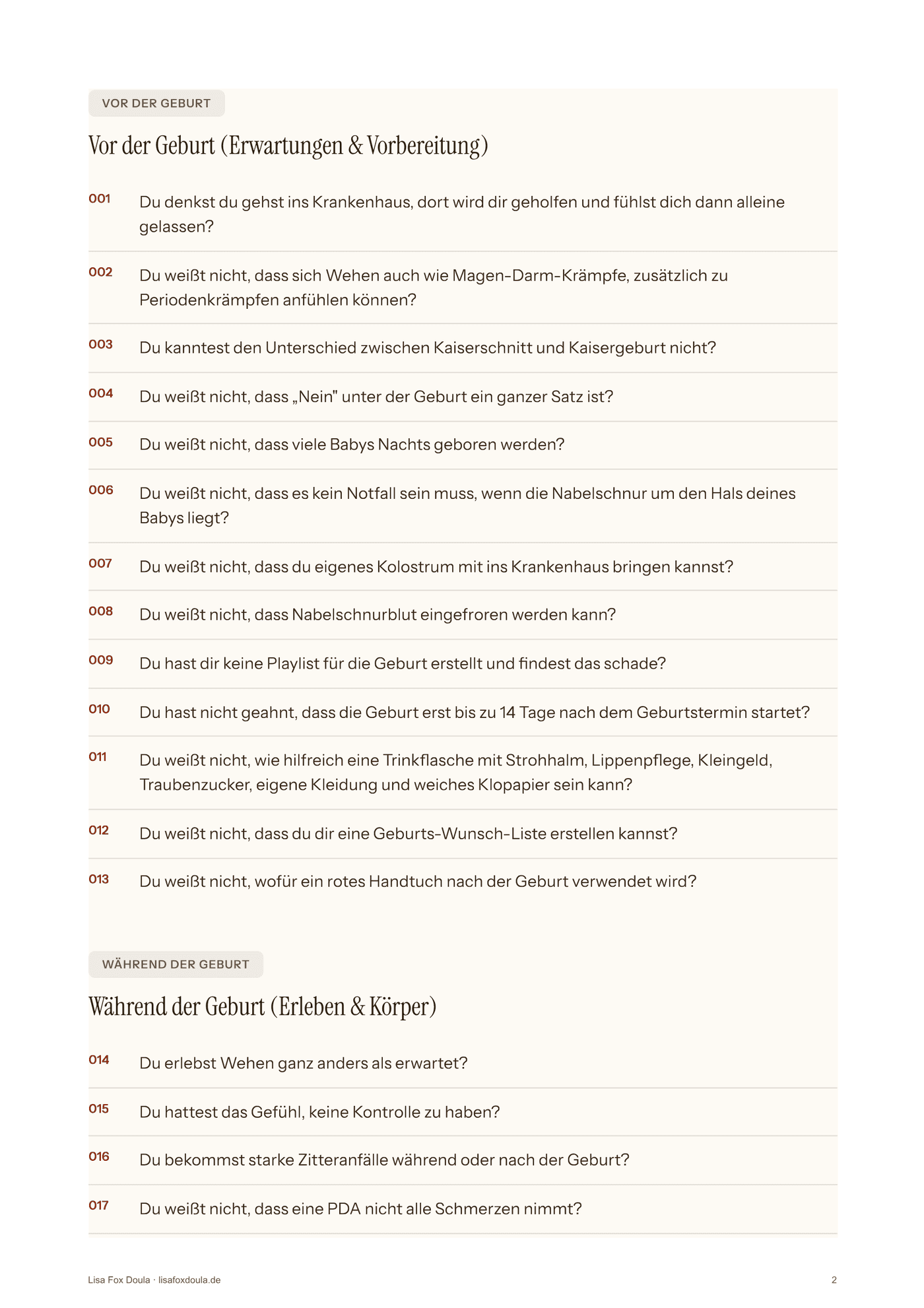 Vorschau der ersten Seite von „Ist das normal?“, der Checkliste als PDF